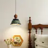 Lámpara Colgante Ajustable Vintage de Cerámica Estilo Chino para Mesita de Noche, Estilo Crema para Sala de Exposiciones, Restaurante, Barra de Bar, Vestíbulo, Lámpara Colgante de Lujo de una Sola Cabeza