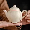Tetera Pequeña Esmaltada con Grasa Color Arena de Horno Ru Hecha de Fábrica para Preparar Té, Tetera de Cerámica, Tetera Individual para una Persona, Utensilio de Té, Juego de Té Kung Fu