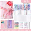 Cuaderno de Hojas Sueltas Transfronterizo con Patrón de Mármol PU, Carpeta de 6 Agujeros para Computadora, Efectivo, Presupuesto, Planificador de Hojas Sueltas A6