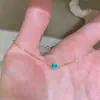Pulsera de Plata de Ley S925 Ojo Azul Paraíba Forma de Gota de Agua para Mujer, Joyería Vintage Estilo Japonés, Popular en Xiaohongshu