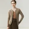 Estilo minimalista~ Cárdigan Consinee 100% cachemira pura para mujer, diseño acanalado adelgazante, chaqueta de punto ajustada, suéter base