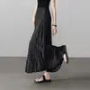 Saia Plissada Longa Elegante de Cintura Alta Slimming Outono Moda Personalizada Issey Miyake