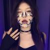 Máscara facial ciberpunk de metal para la barbilla, media cara, máscara femenina con cadena, cubrebocas masculino, para detener mordidas, para Halloween