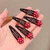 Pinza para Flequillo Infantil, Pasador para Niñas Pequeñas, Pinza BB de Puntos Rojos, Pasador para la Frente de Bebé, Accesorio para el Cabello No Dañino
