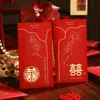 Sobres rojos para boda con miembros de boda de alta gama palabras felices bolsa de sobre rojo regalo de boda tarifa de cambio bolsa feliz está sellada