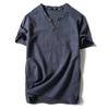 2024 verão japonês linho fino manga curta t-shirt dos homens solto plus size cor sólida de algodão e linho t-shirt fábrica atacado