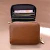 Porta-Cartões de Mão com Padrão de Lichia para 9 Cartões, Grande Capacidade para Cartões Bancários e de Crédito, Porta-Cartões Compacto Estilo Sanfona para Mulheres, Estilo Minimalista Urbano