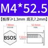 Yishenglong Pernos Remachables para Agujero Ciego de Acero Inoxidable Tuercas Remachables Placa de Presión Hexagonal Rosca Bsos-M3M4