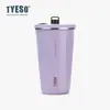 Tyeso Nueva Taza Termo de Acero Inoxidable 304 para Café Taza para Bebidas Frías con Popote Taza para Auto con Hielo Portátil
