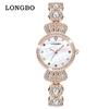 Reloj de Jade de Lujo Ligero de Alta Gama LONGBO Reloj de Cuarzo Resistente al Agua para Mujer Reloj para Mujer de Diamantes Completos Nuevo Transfronterizo