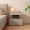 Mesita de Noche, Gabinete Simple de Mesita de Noche, Estilo Moderno de Celebridad de Internet y Diseñador Creativo para Gabinete Lateral de Dormitorio, Sensación de Lujo Ligero y Gama Alta, Madera de Caucho