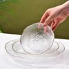 Kaiyao Tigela Prato Prato Pétala de Flor de Lótus com Borda Dourada Conjunto Tigela para Frutas e Vegetais Doméstica Louça de Celebridade da Internet Sala de Estar