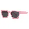 5532-1Y2K Gafas de Sol con Montura Rosa Retro para Mujer Montura Cuadrada Borde Grueso Milenio Gafas de Sol Sencillas Forma Cóncava Negocio Sol