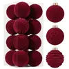 Bolas de Navidad Aterciopeladas de 8 cm, 16 Piezas, Bolas de Navidad de Venta Caliente Transfronteriza, Decoraciones para Fiestas de Escenas Navideñas, Decoraciones para Árbol de Navidad