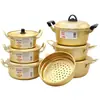 Olla para fideos instantáneos estilo coreano olla para ramen olla amarilla de aluminio de moda regalo de mano olla para fideos instantáneos de drama coreano olla de aluminio para sopa de fideos instantáneos callejera