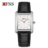 Reloj de Pulsera Cuadrado Pequeño Clásico Marca Ofns Resistente al Agua Esfera Grande Sin Segundero Reloj de Cuarzo para Mujer Correa de Commuter