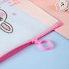 Bolsa para Lápices de Dibujos Animados Spot EVA Impresión Esmerilada Conejo Rosa Bolsa con Anillo de Tirar Útiles Escolares Bolsa de Papelería Impermeable