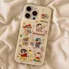 Capa de celular Shin-chan agitada de camada única para iPhone 17 Pro Max, novo modelo Apple 16, 15 Pro, fofa 14 Pro