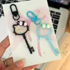 Chaveiro Pingente Liga Cartoon Gato KT Cor Macaron Design Criativo Vazado Gato Fofo Pingente para Bolsa Mi