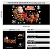 Decoraciones Festivas de Papá Noel Pegatinas Electrostáticas para Puertas de Vidrio Ventana Hombre de Jengibre Copo de Nieve Pingüino Regalo Oso Blanco