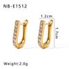 Brincos Europeus e Americanos Ins Simples Aço Inoxidável Banhado a Ouro 18K Flor Cravejada com Diamantes e Pérola para Mulheres Luxo Acessível Brincos High-End