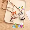 Collar de Cuello de Peluche Tridimensional de Dibujos Animados para Niñas, Cadena de Suéter de Tela Linda y Divertida con Colgante de Muñeca