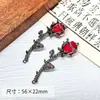 Serie Roja y Negra Guirnalda de Mariposa Rosa Colgante de Aleación Pulsera DIY Hecha a Mano Collar Colgante de Pulsera Accesorios de Joyería