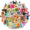 50 Pegatinas Nuevas de Marca de Moda Fuggler Fuggler Monstruo de Dientes Papelería Impermeable Pegatinas para Maletas Decoración