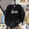 Primavera y Otoño Estilo Americano Urbano Diseño Personalizado Elegante Estampado 100% Algodón Camiseta de Manga Larga Top Estilo Occidental Estilo Ins
