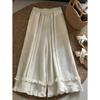 Pantalones de Pierna Ancha Bordados con Volantes Empalmados de Alta Resistencia para Mujer, Pantalones Casuales Sueltos de Cintura Alta Artísticos, Pantalones Falda en Capas, Disponibles