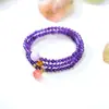 Nova Pulseira Estilo Chinês com Contas de Ametista, Acessórios de Joias de Ágata Moda Luxo Leve Vintage Atacado