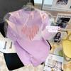 Camiseta Versátil de Algodón Puro de Manga Corta para Parejas Viajeras para Mujer 2023 Nuevo Estilo Camiseta Holgada Camiseta para Mujer