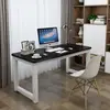 Mesa de computador de canto arredondado, mesa de estudo para casa e estudante, mesa de painel de ripas comercial, mesa de computador, mesa de escritório estilo minimalista moderno