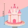 Decoración de Pastel Feliz Cumpleaños para Niños Enchufe Estilo Celebridad de Internet Castillo Molino de Viento Globo Año del Bebé Adornos para Hornear Bandera