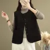 Foto real de la nueva colección de otoño 2026: chal versátil de cuello redondo, chaqueta sin mangas casual holgada de estilo retro para ir al trabajo
