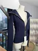 Jaqueta feminina slim fit para primavera e outono de 2026, novo estilo outono, com capuz, acinturada, ombro normal, top de yoga feminino, cardigã, marca Jimo