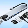 Hub USB C Hub USB 3.0, VIENON Aluminio 8 en 1 Extensor USB con Lector de Tarjetas SD/TF, Conector Auxiliar para Auriculares de 3.5mm para MacBook Pro Air y Más Dispositivos PC/Laptop/Tablet