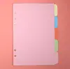 Separador de Páginas Índice de PVC para Cuaderno de Hojas Sueltas A6 Accesorios de Junta Separadora de Manuales de Clasificación de Hojas Sueltas Papel de Paginación