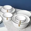 Juego de cuenco y plato de cerámica, juego de vajilla estilo japonés, cuenco pequeño para arroz, cuenco grande para sopa, incluye cuchara y palillos (Amazonas).