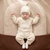 Roupas para bebê recém-nascido, algodão puro, macacão borboleta para bebê recém-nascido, macacão estilo monge, macacão para bebê, macacão sem costura para primavera e outono