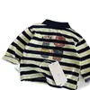 Camisa Polo Infantil 2026 Producto Nuevo de Otoño: Camiseta de Rayas para Niños y Niñas Jóvenes, Camiseta Base con Estampado de Oso de Moda, Moderna