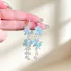 Pendientes Estilo Vacaciones en la Playa, Nuevos Pendientes de Flor de Tela Primavera Verano para Mujer, Modernos y Dulces, Pinzas para Orejas de Bobina de Mosquitos