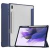 Funda protectora transparente tipo libro con ranura para lápiz para Samsung Tab S7, aplicable a celebridades de internet, X205, funda de cuero lisa plegable en tres partes