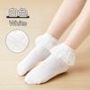 Calcetines de Baile para Niños Algodón Verano Finos Calcetines Blancos de Encaje Calcetines de Malla Niñas Danza Latina Calcetines de Baile