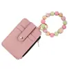 Portatarjetas de silicona para manualidades, tarjetero, colgante para llavero, pulsera de cuentas estampadas, llavero, bestseller transfronterizo