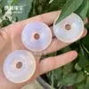 Cordón Blanco de Calcedonia 40 mm Colgante con Hebilla de Seguridad para Hombres y Mujeres Ágata Blanca Colgante con Hebilla de Seguridad para Regalar y Uso Personal