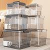 Caja de almacenamiento transparente para el hogar, coche, ropa, juguetes, aperitivos, caja de almacenamiento de respaldo, cesta de plástico, caja de almacenamiento