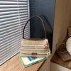 Bolso Grande de Paja Tejida para Mujer, Nuevo Bolso de Hombro Cruzado Rayado Verano 2026, Bolso de Playa Estilo Vacaciones en la Costa