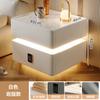 Mesa de cabeceira moderna, leve, luxuosa, inteligente, de alta qualidade, para quarto, prateleira de armazenamento de cabeceira, estilo creme, armário baixo de armazenamento de cabeceira