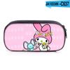 2024 Sanrio Melody Caixa de Papelaria Estojo para Canetas Desenho Animado Fofo Estojo para Canetas Meninas Tecido Camada Única Zíper Caixa de Lápis